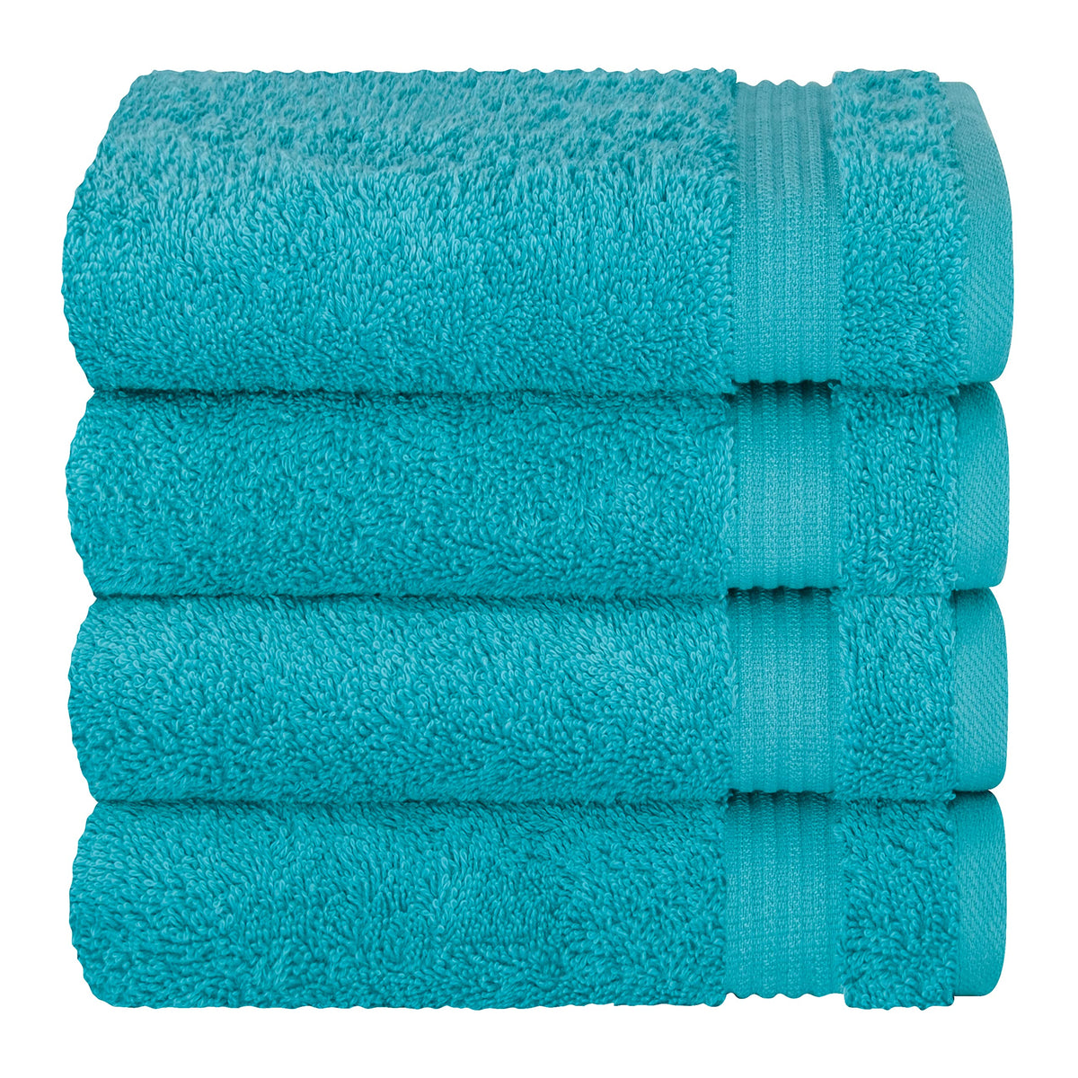 Cotton Paradise Hand Towels for Bathroom, 100% Cotton Turkish 4 Piece Hand Towel Set, Soft Absorbent Face Towels Clearance Set, Aqua Blue Hand Towels