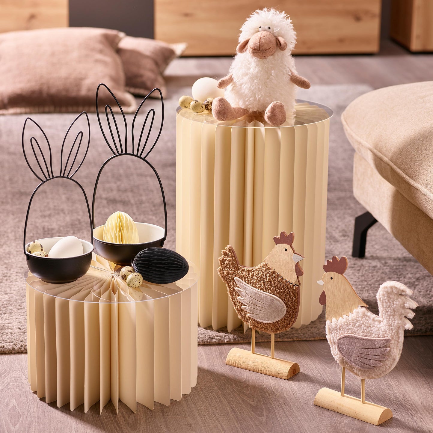 Foldable Paper Column, Decorative Column, Versatile Use as Side Table, Base or Flower Stool, Space-Saving and Lightweight, Ideal for Living Room