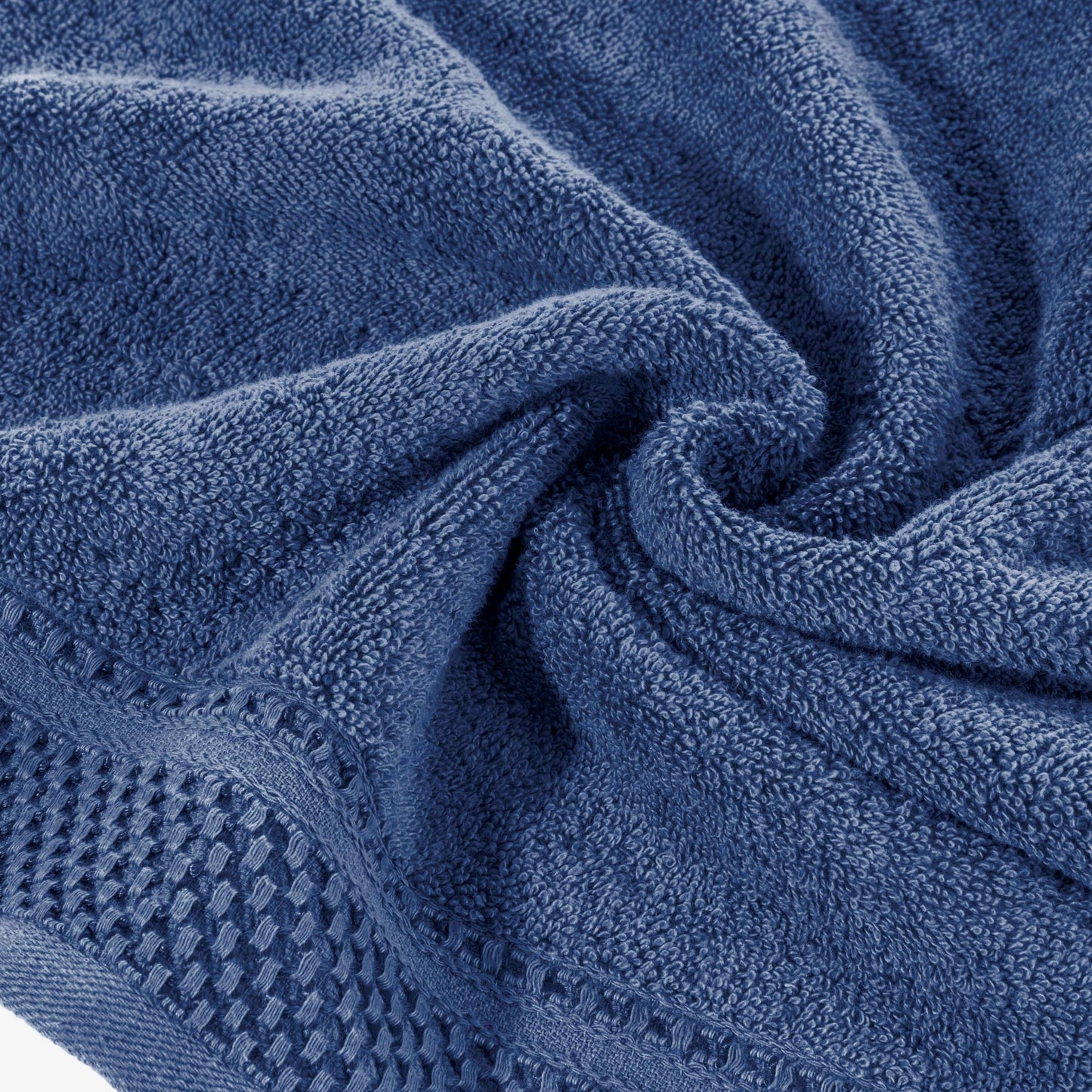 Eurofirany Carlo Bath Towel Set Hand Towel Sauna Towel Pattern - Absorbent, 100% Cotton 580g/m, Pack of 3 and 6, Navy Blue, 50 x 90 cm, 6