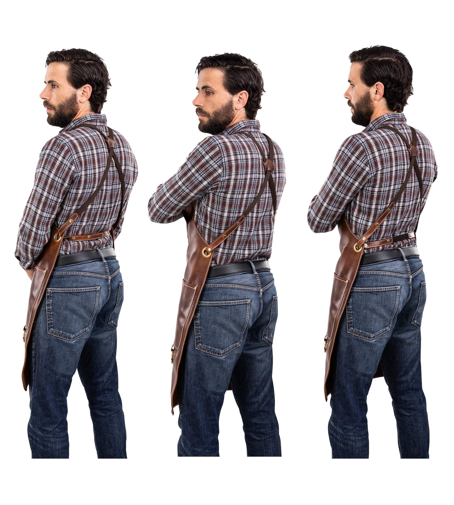 Angus Stoke Premium Leather apron Bob - 100% leather grill apron - vintage leather apron BBQ & kitchen (L-XL)