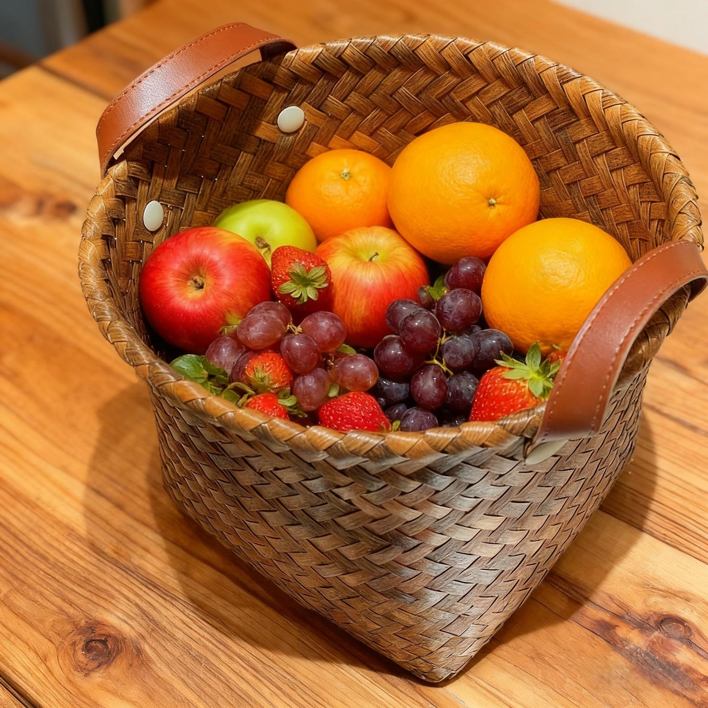 Lightweight and durable artificial rattan storage basket, toy box, laundry room, blanket, modern home decoration, woven basket with handle
