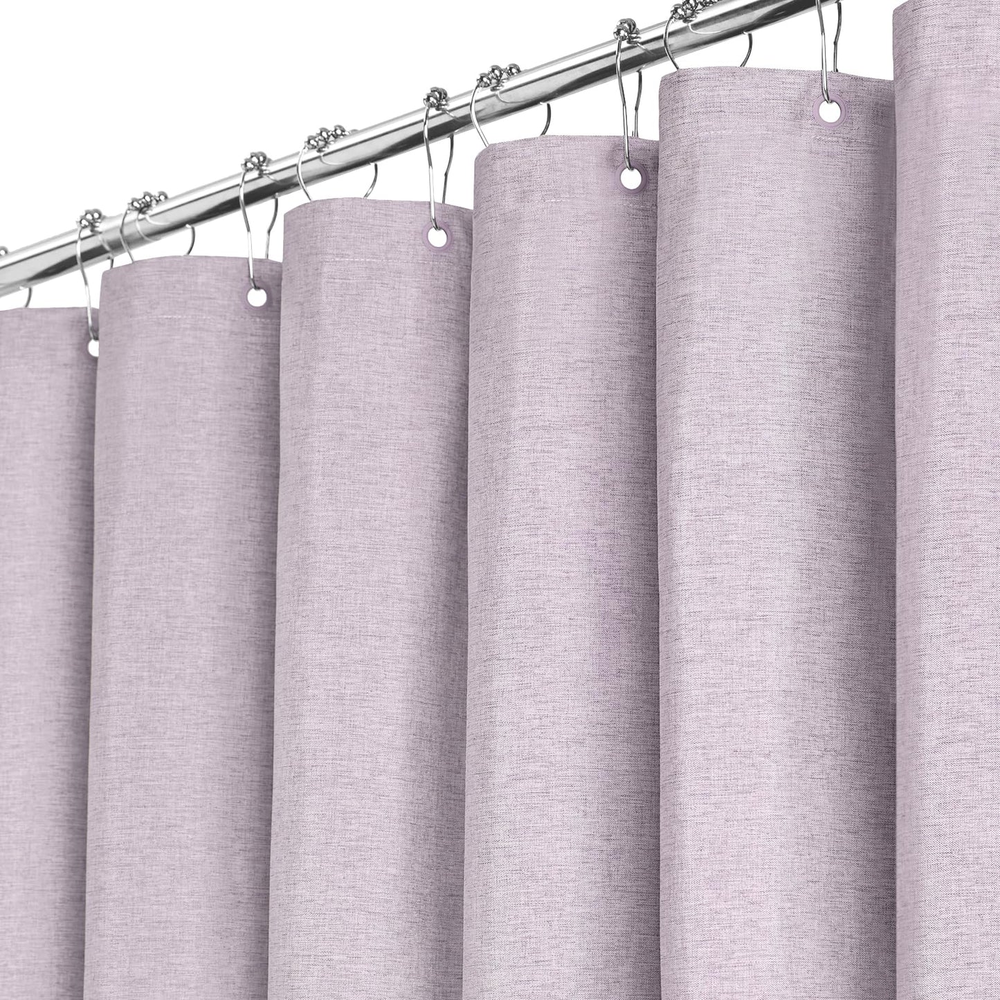 BTTN 182 x 200cm Drop Long Shower Curtain, Mould Proof Resistant Heavy Duty Linen Fabric Luxury Shower Curtains, Durable and Washable, Waterproof