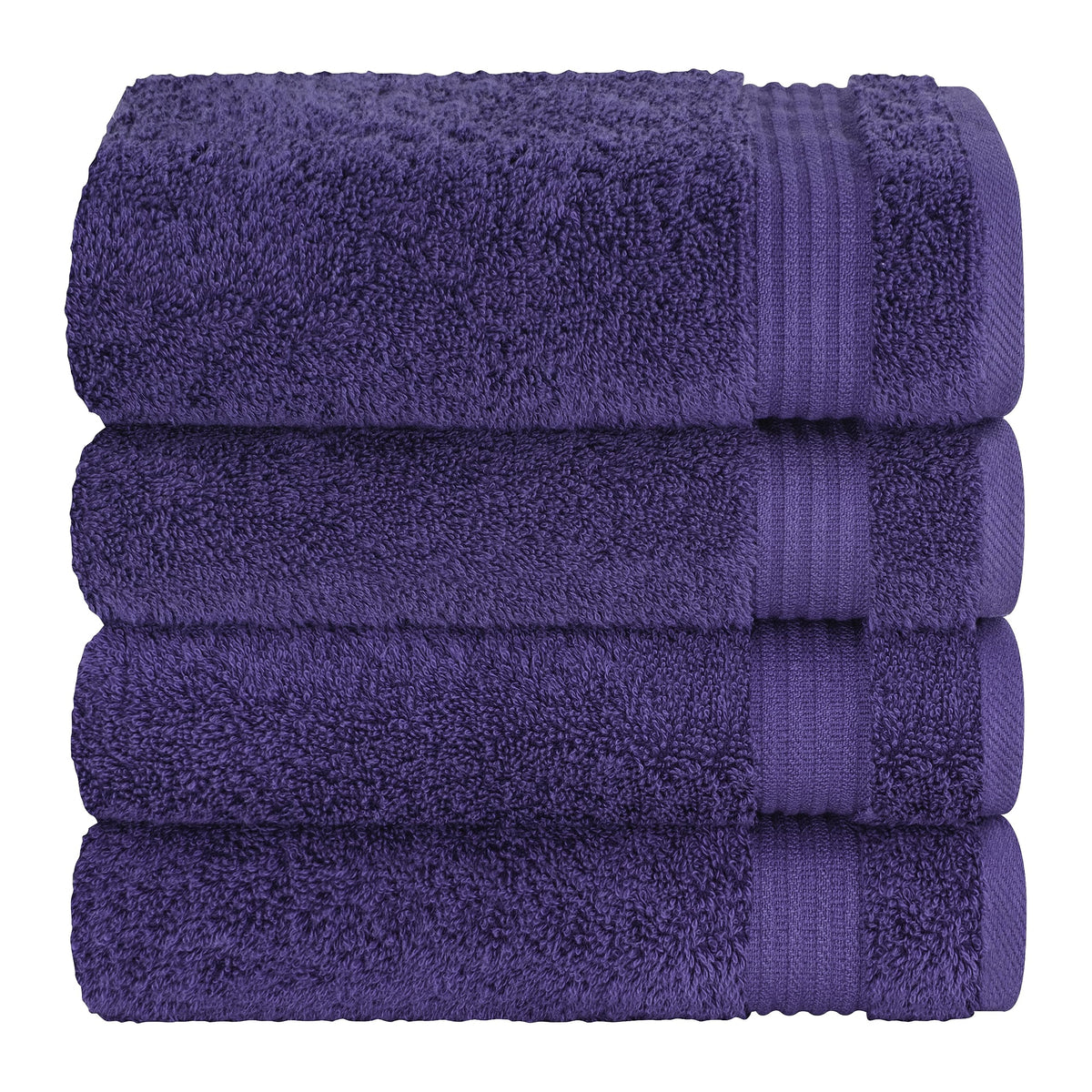Cotton Paradise Hand Towels for Bathroom, 100% Cotton Turkish 4 Piece Hand Towel Set, Soft Absorbent Face Towels Clearance Set, Purple Hand Towels