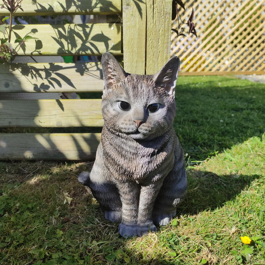 Lifelike Sitting Cat Tabby