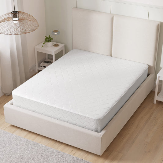Starlight Beds Cooltouch Hybrid Double Mattress Memory Foam Mattress with Springs, Maximum Value, 18cm Deep, Plush, White,(135cm x 190cm)