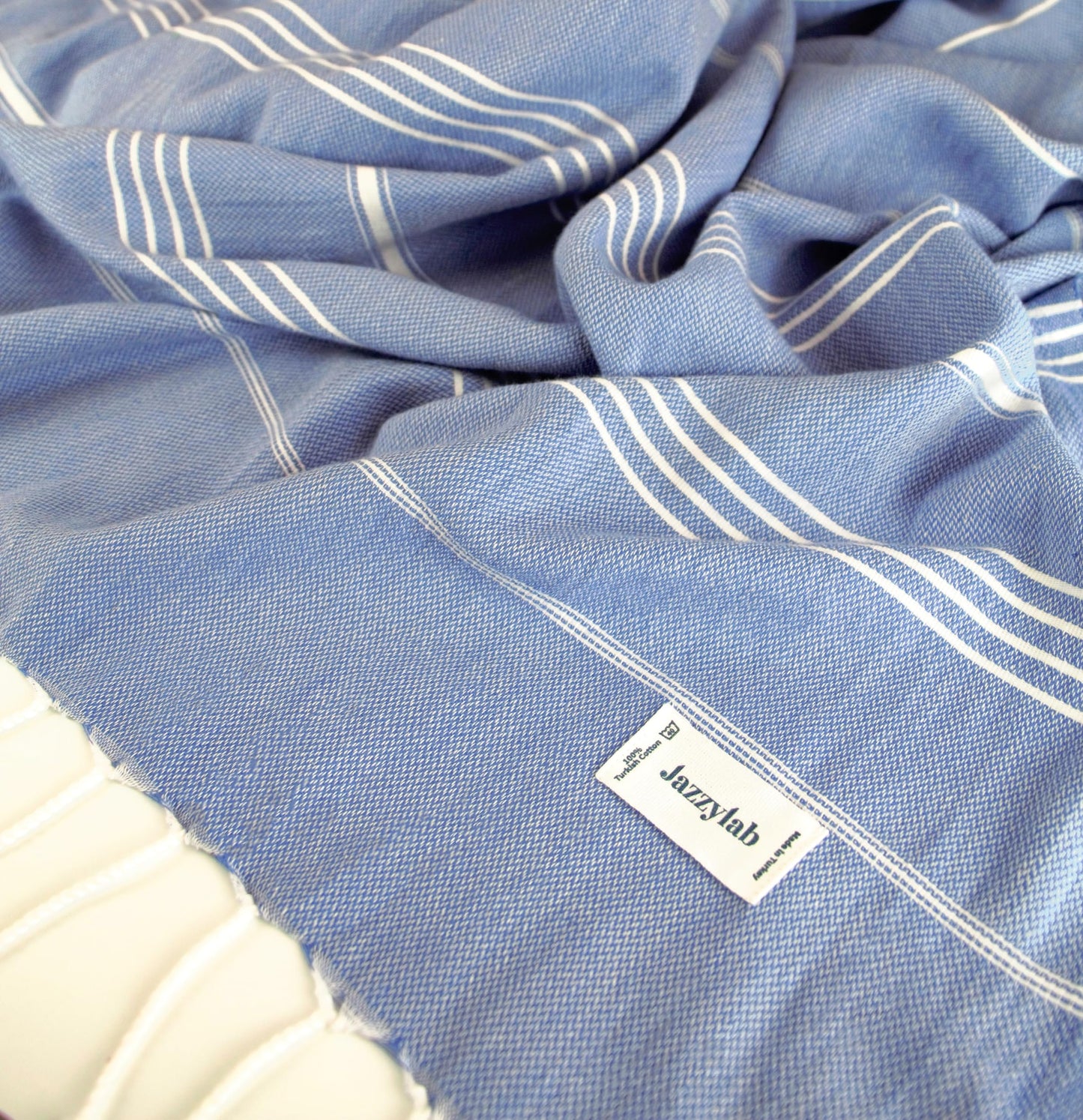 jazzylab SULTAN Peshtemal Hammam Towel | 100% Cotton with Striped Design | Lightweight, Quick-Drying & Absorbent | Turkish Beach, Spa & Sauna Towel