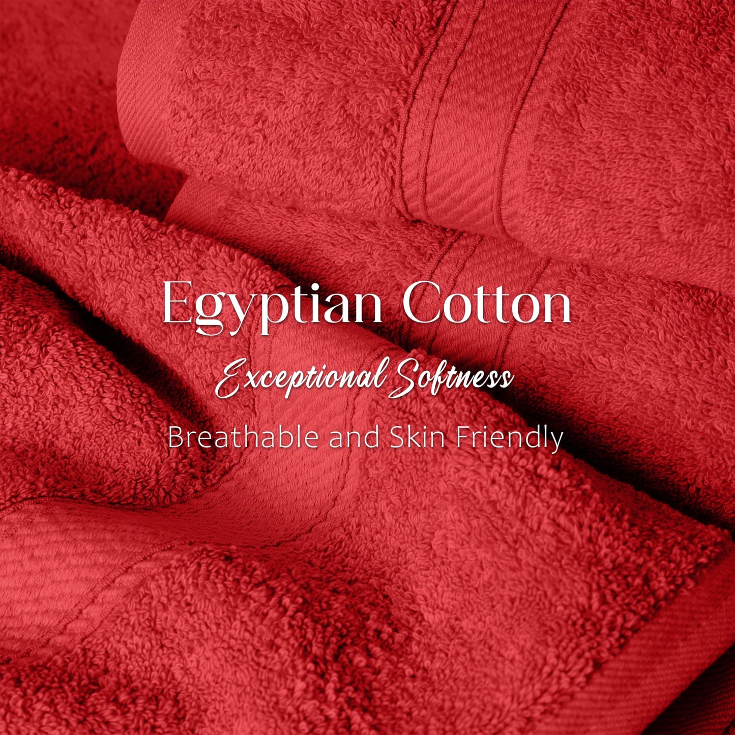 Home City, 100% Cotton, Towel Set, Red - Towel
