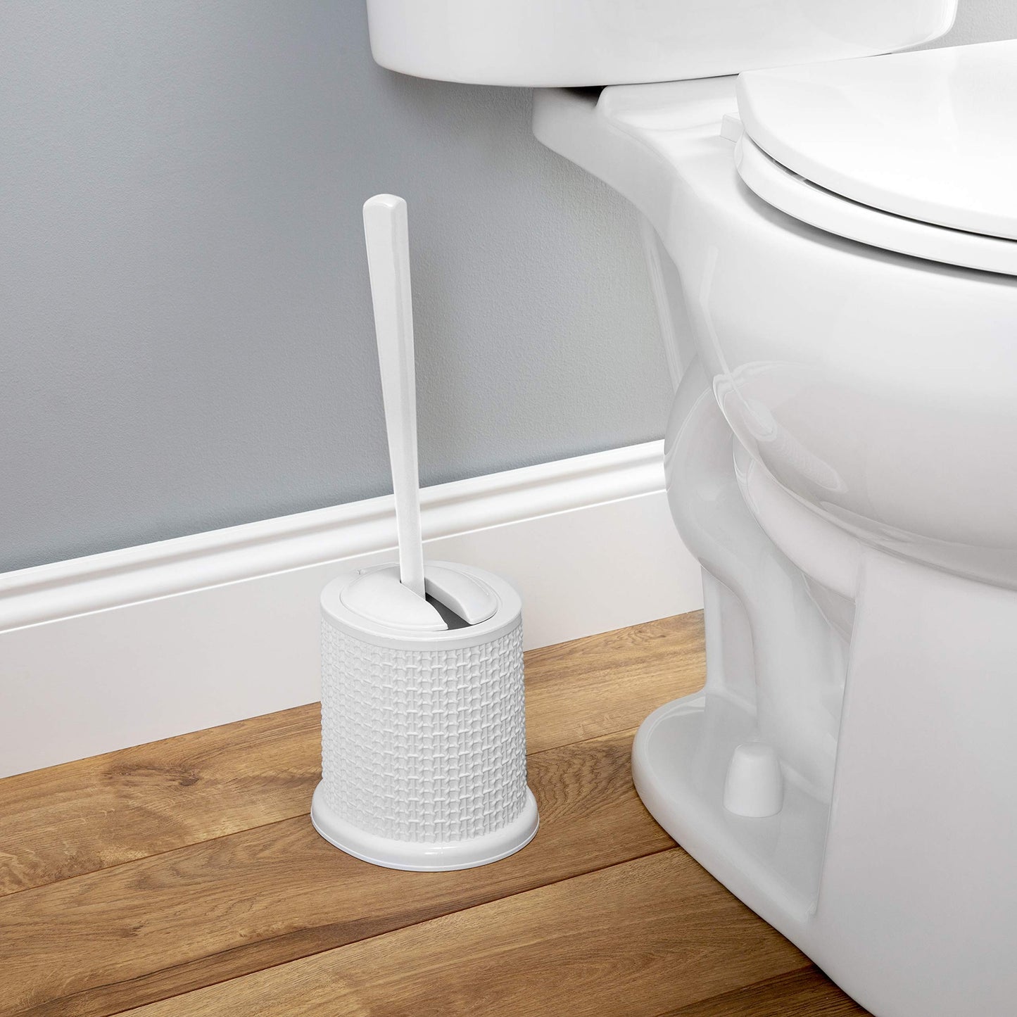 Bath Bliss Toilet-Brushes, Polyester, White, 1 Pack