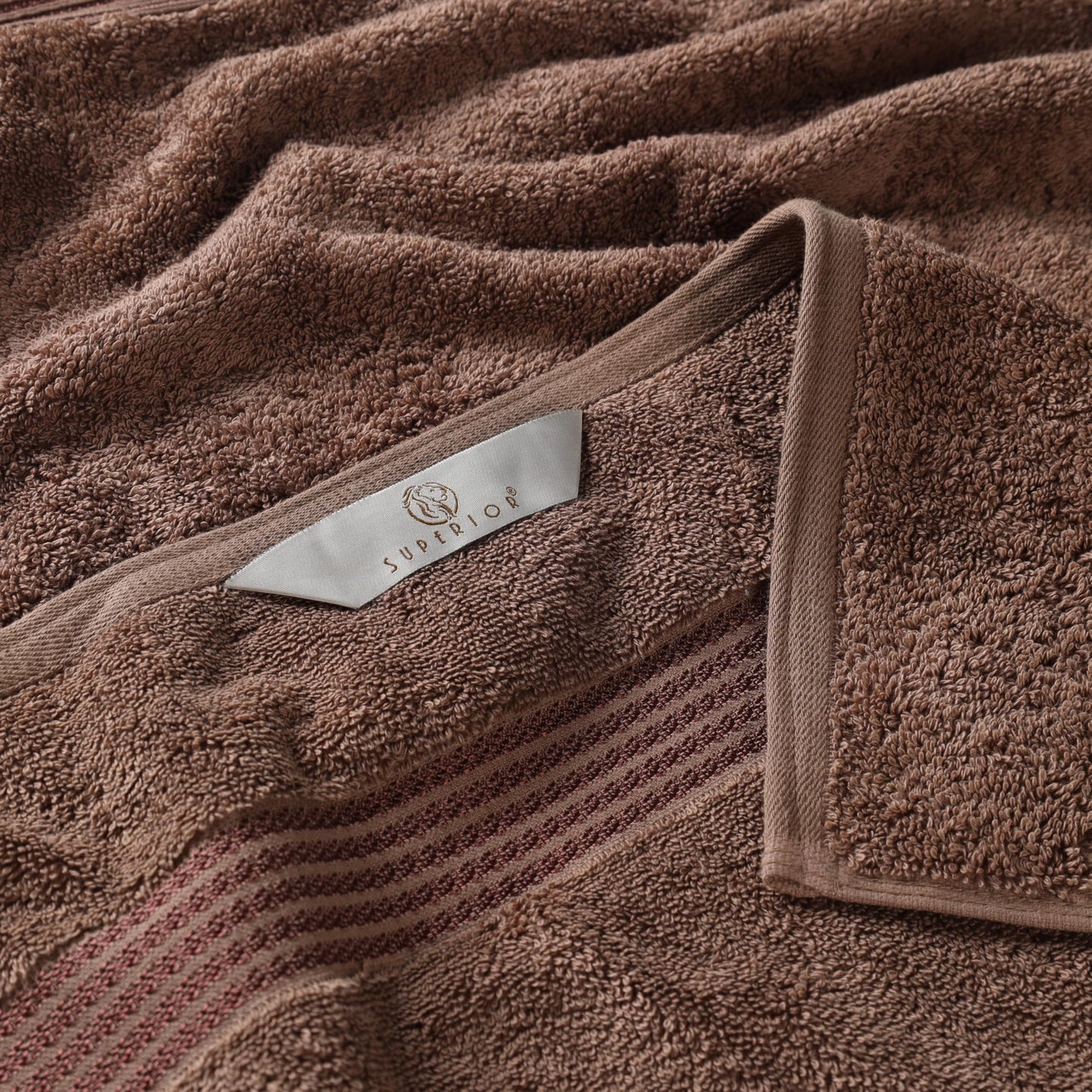 Superior, Cotton, Mocha, 6 Piece Towel Set