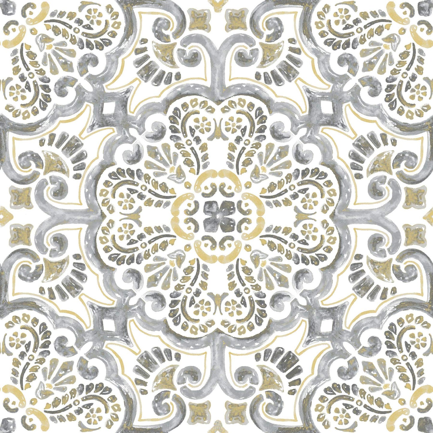 WallPops FP2947 Antico Peel & Stick Floor Tiles, Multi-Colour, 12 x 12 inches
