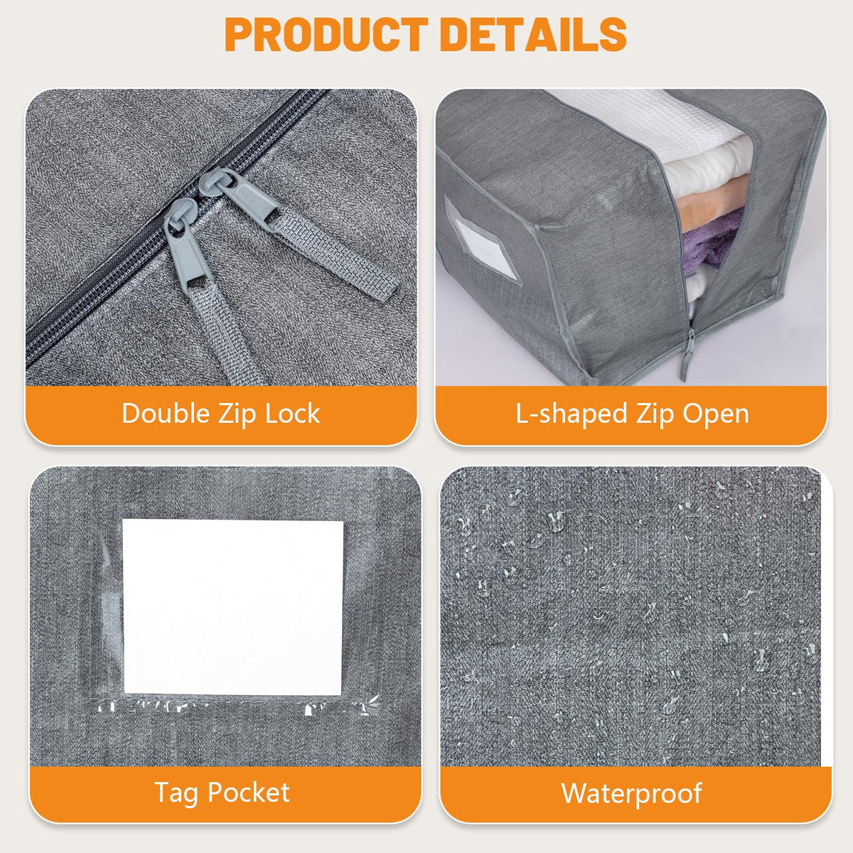 Dntorx 4 Pack 120L Moving Bags and Storage Bag Dorm Moving Essential, Gray