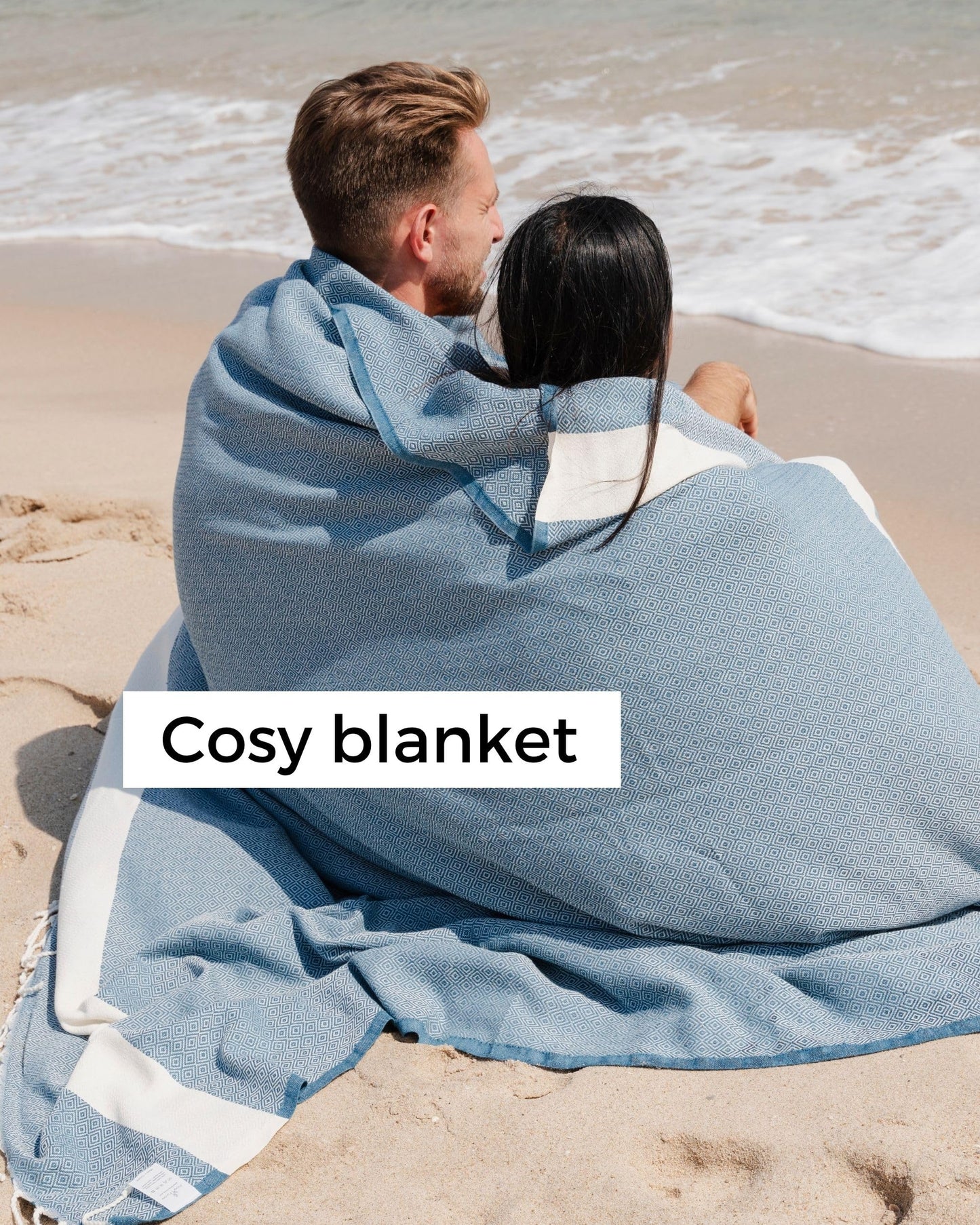 furora HOLIDAY Beach Towel XXL Extra Large OVERSIZED 200x200 cm / 79x79 Inch - cotton | Turkish Towel Fouta + Picnic Blanket | Beach Blanket