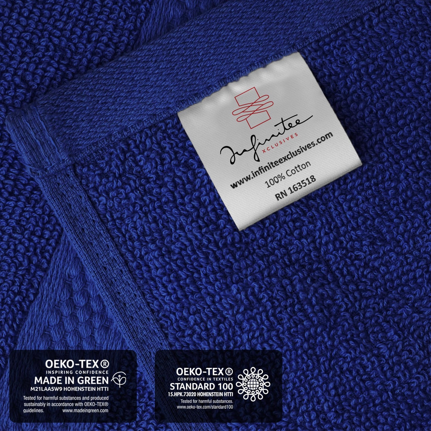 Infinitee Xclusives 100% Cotton Luxury Wash Cloths for Showering - 12 Pack