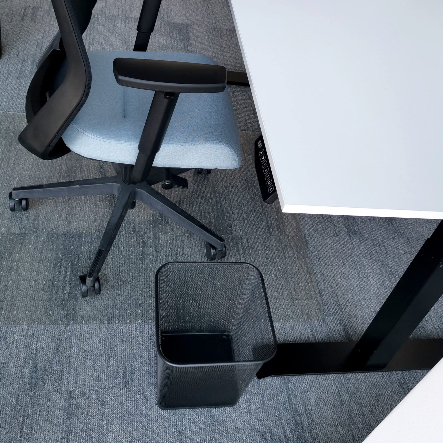 D.RECT Komo Waste Paper Bin, Metal Grid, 18 Litres, Square Bin, Desk, Office, Waste Bin, Black, en_AE Komo Waste Paper Bin, Metal Grid, 18 Litres