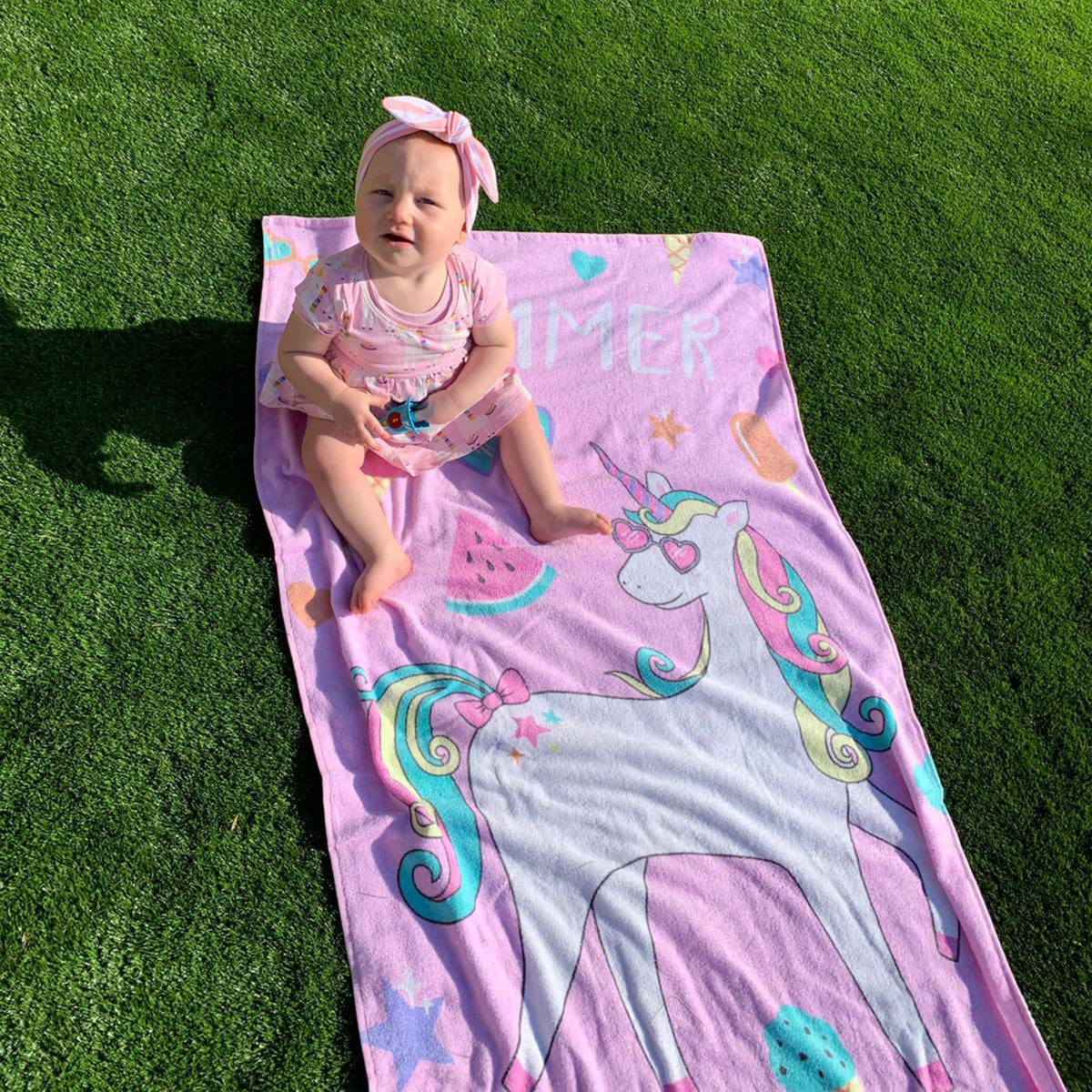Catherine Lansfield Summer Unicorn 76 x 160 cm Beach Towel Multi