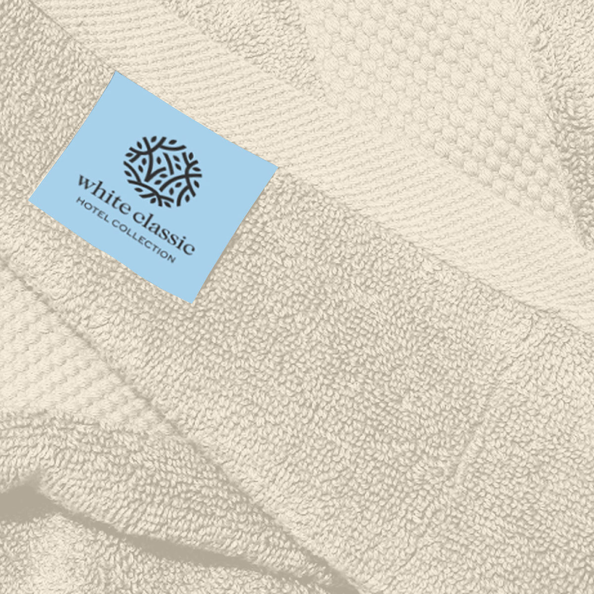 White Classic - Luxury Towel Set for Bathroom, Hotel, Spa, Kitchen, Egyptian Cotton, 16 x 30 Inches, 6 Piece Set Ivory