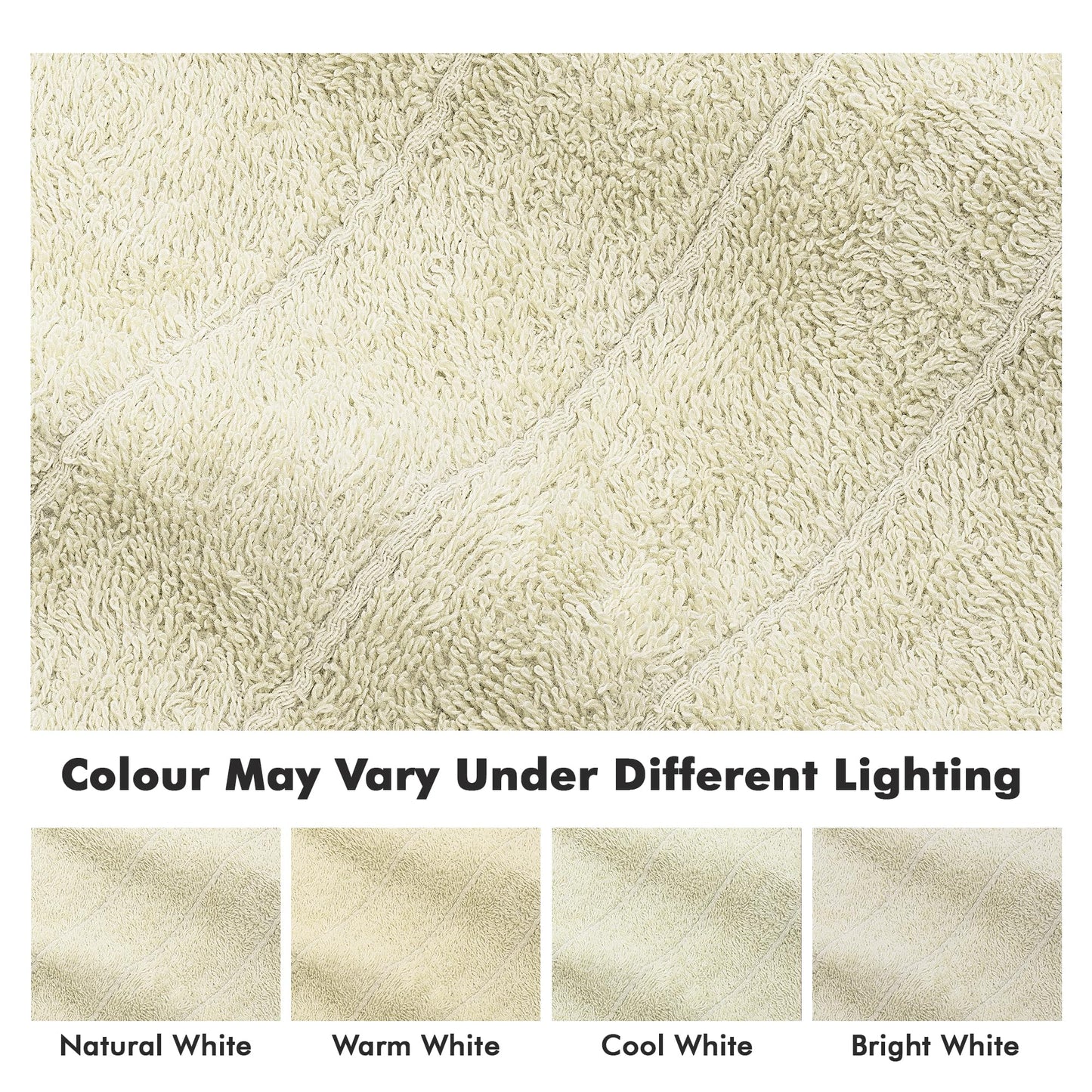 Novo Home Bath Towels Set of 4 – 550 GSM 100% Cotton Ivory Extra Large Towels for Bathroom, Spa Use (70x140 cm)