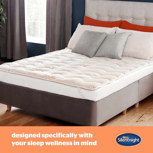 Silentnight Wellbeing Copper Super King Mattress Topper Benefiting from The Natural Anti-Allergy, Cooling and Anti-Bacterial Properties of Copper