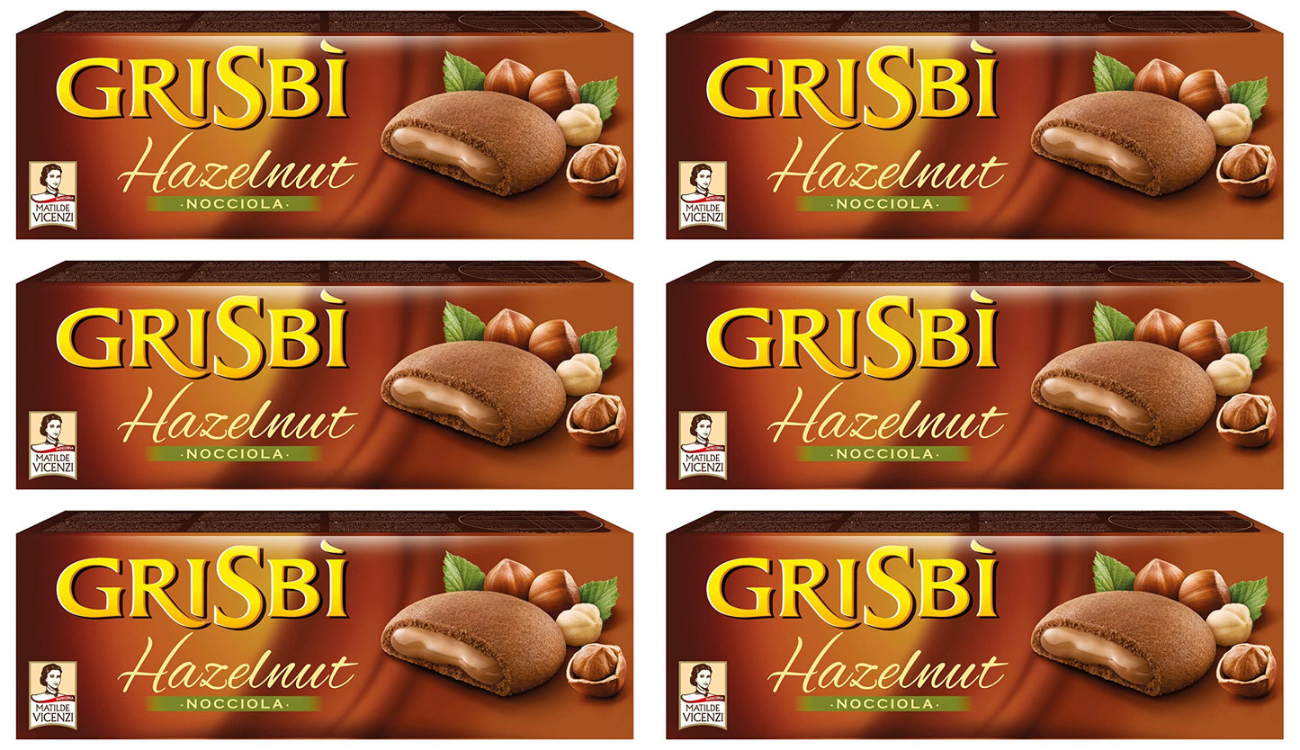 Grisb? 6x Vicenzi Grisbi Hazelnut Cream Biscuits Cookies 150g