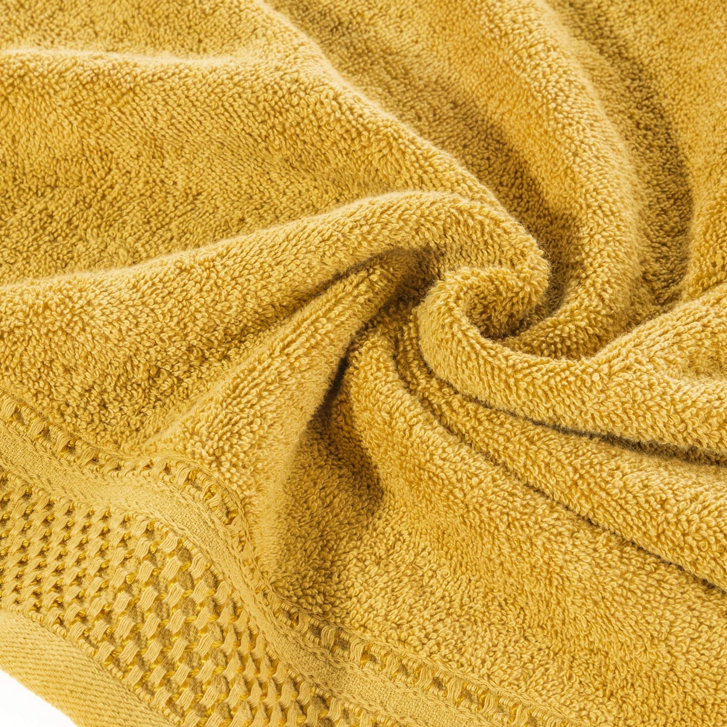 Eurofirany Carlo Bath Towel Set Hand Towel Sauna Towel Pattern - Absorbent, 100% Cotton 580g/m, Pack of 3 and 6, Rapeseed Yellow, 50 x 90 cm, 6