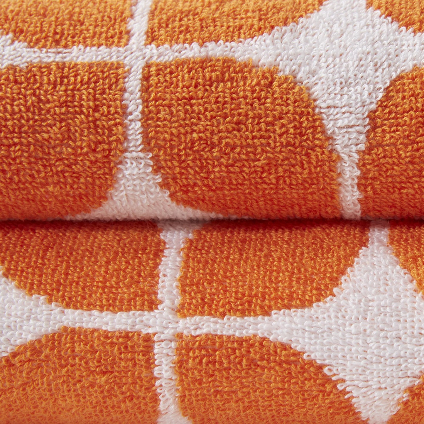 Intelligent Design Lita Cotton Bathroom Towels, Jacquard Highly Absorbent Bath Towel Set, 6-Piece Include 2 Bath Towels & 4 Hand Towels, Orange Grey
