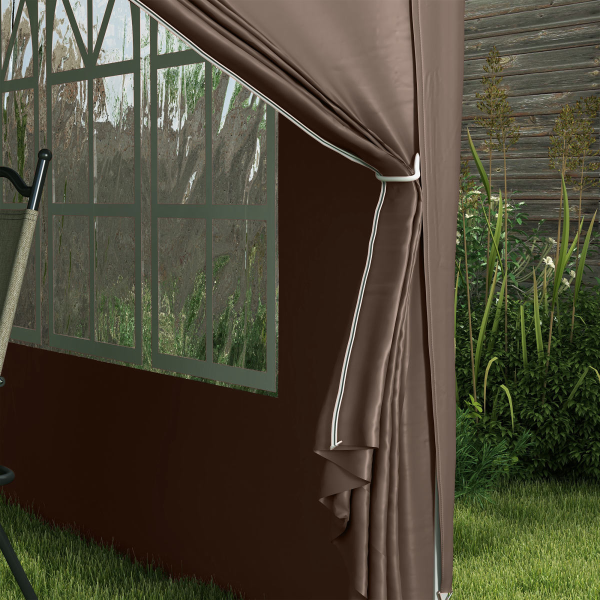 Outsunny 3x3 m Pop Up Gazebo Party Tent Canopy Marquee with Storage Bag Coffee