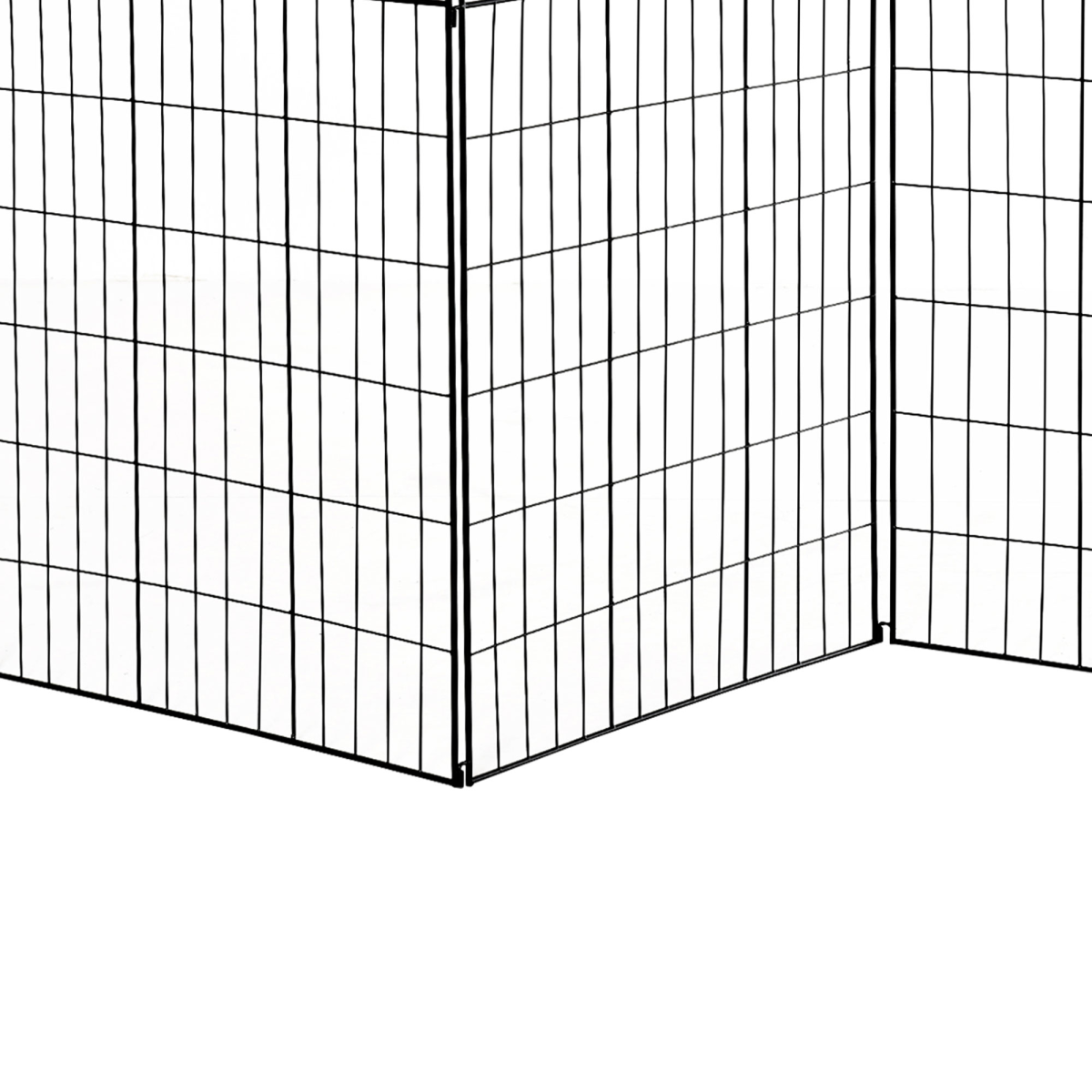 Garden Decorative Fence 4 Panels 44in x 12ft Steel Wire Border Edging Outsunny