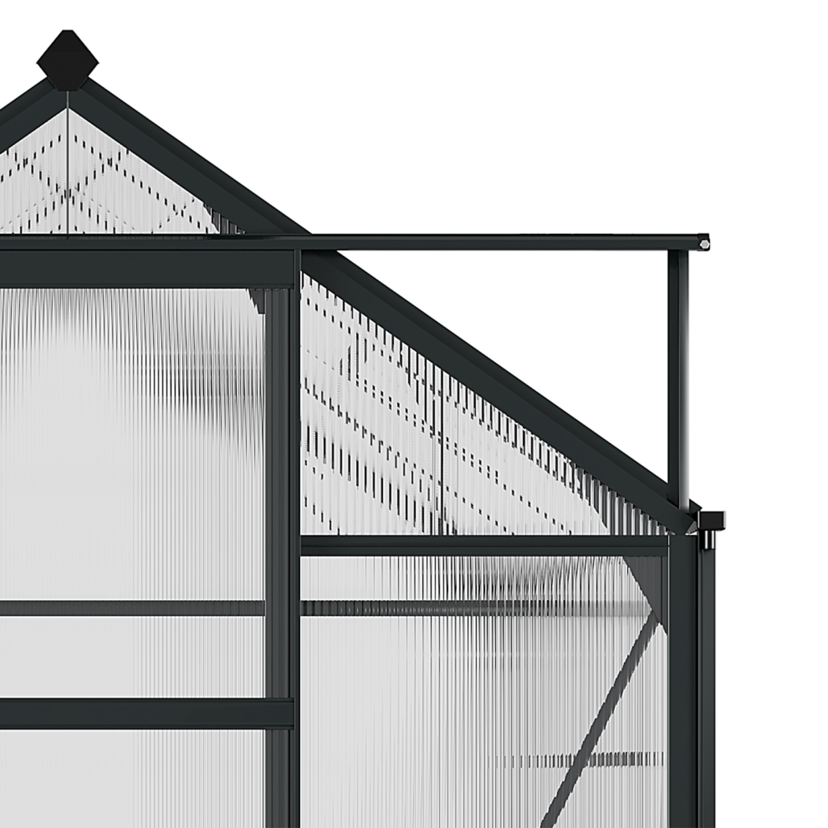Polycarbonate Walk-In Garden Greenhouse Aluminium Frame w/ Slide Door 6 x 8ft