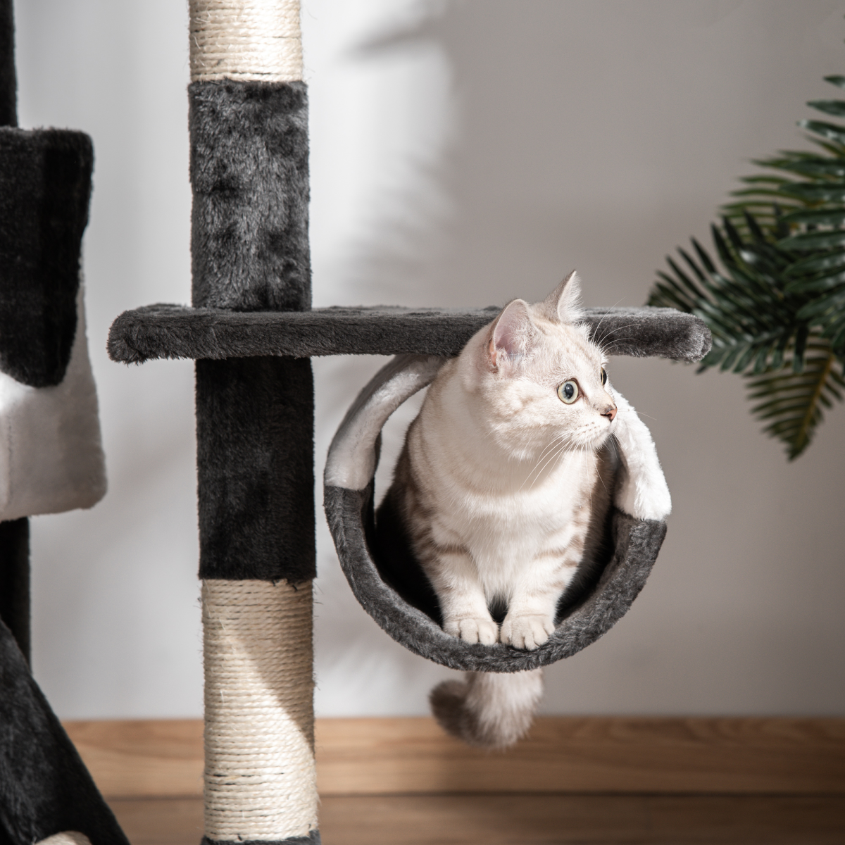 Large Cat Tree Scratching Post Condo Pet House Kitty Play Tunnel Toy 240 - 260H