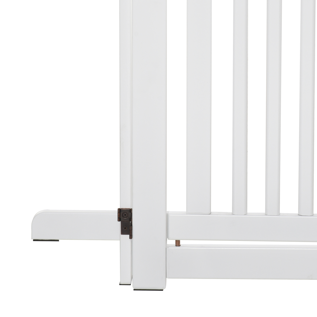 MDF Dog Gate Step over Panel Fence Expandable Folding w/Latch Support Feet White