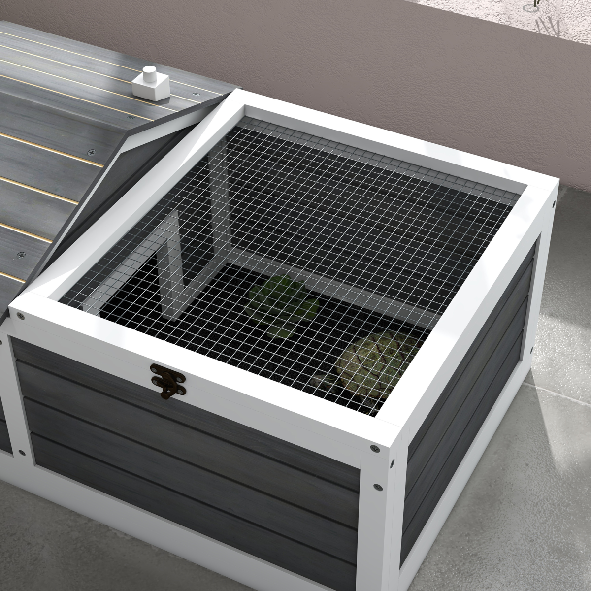 Tortoise House with Openable Top, Tray, for Indoor and Outdoor use - Grey