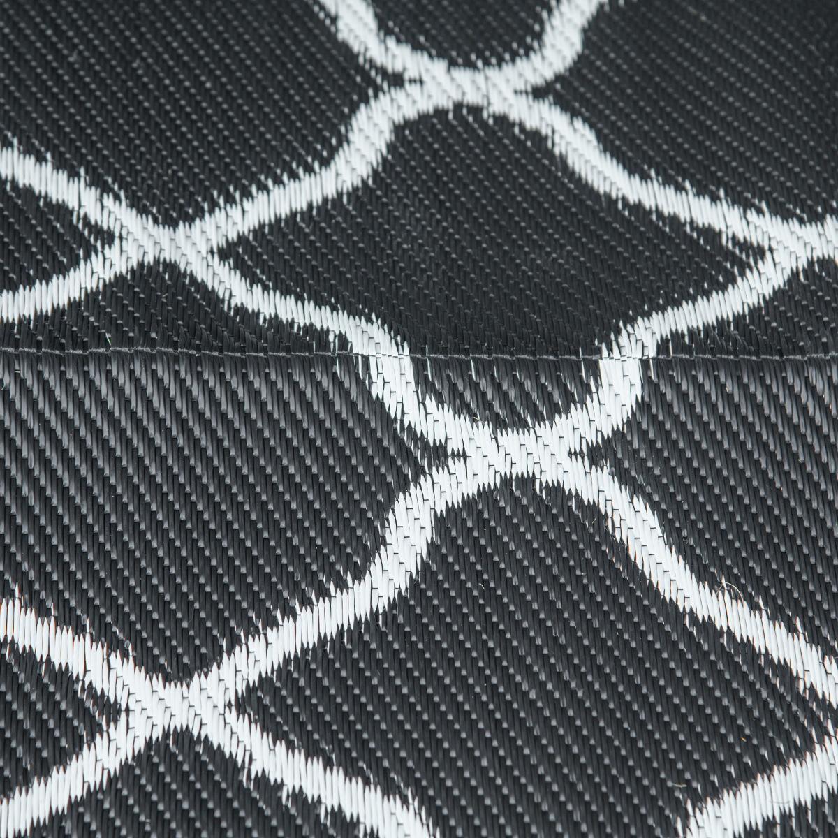 Outsunny Reversible Waterproof Outdoor Rug with Carry Bag, 182 x 274 cm, Black