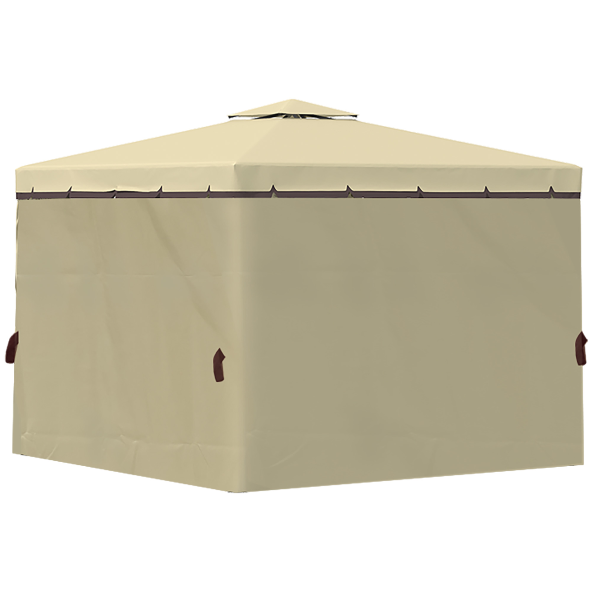 3x3m Patio Gazebo Water Repellent Roof, Mosquito Net Aluminium Beige