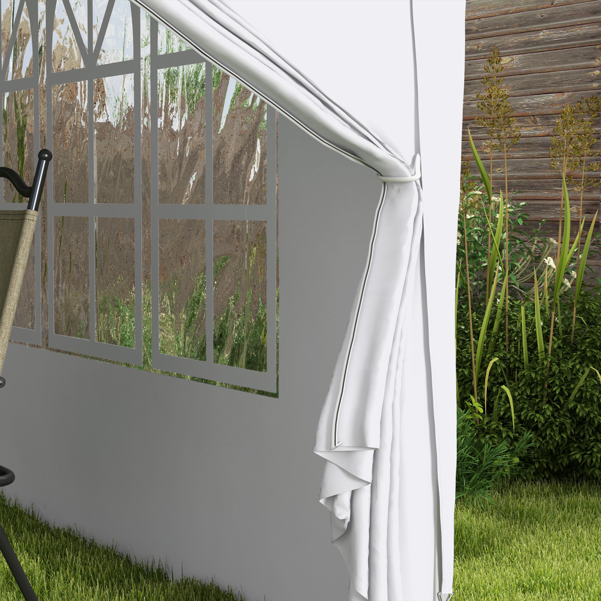 Outsunny 3mx3m Pop Up Gazebo Party Tent Canopy Marquee with Storage Bag White