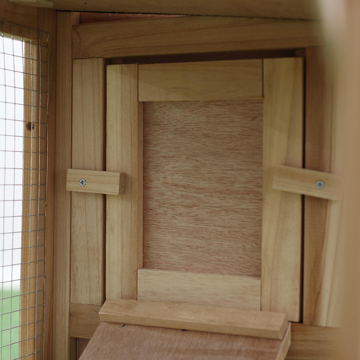 Wooden Rabbit Hutch Bunny Cage Guinea Pig House w/ Slide-out Tray Outdoor Run