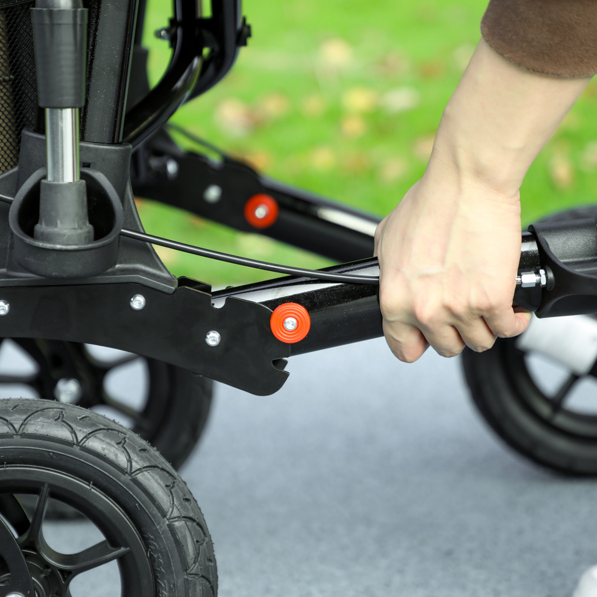 HOMCOM Rollator Walker with Padded Seat, Backrest, All-terrain Wheels