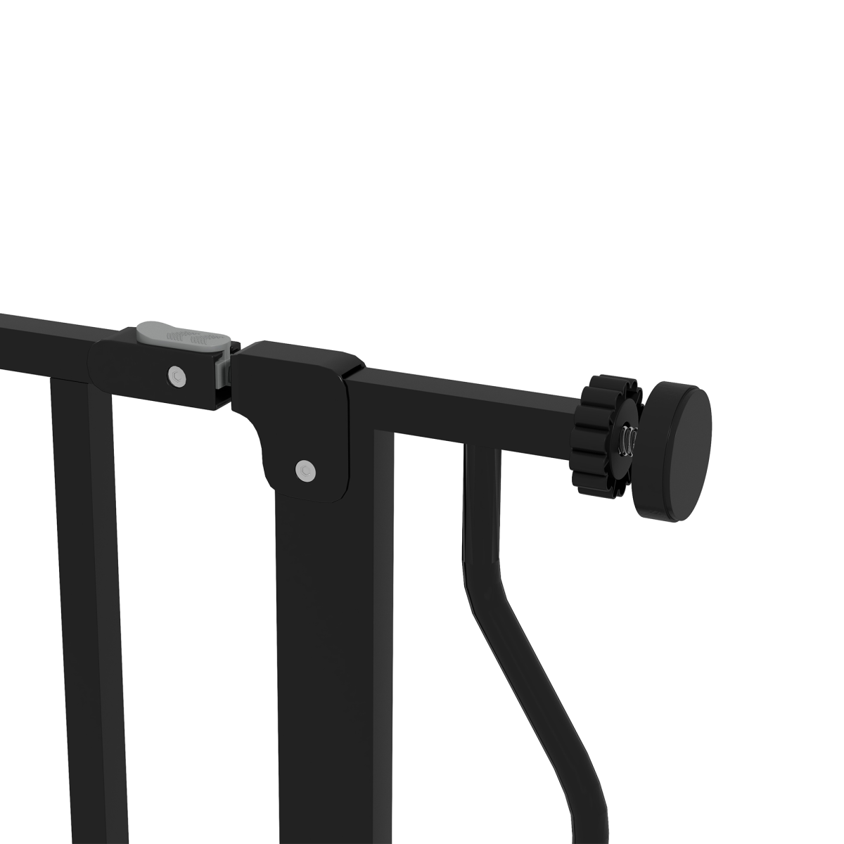PawHut Dog Gate Wide Stair Gate with Door Pressure Fit, 75-115W cm, Black