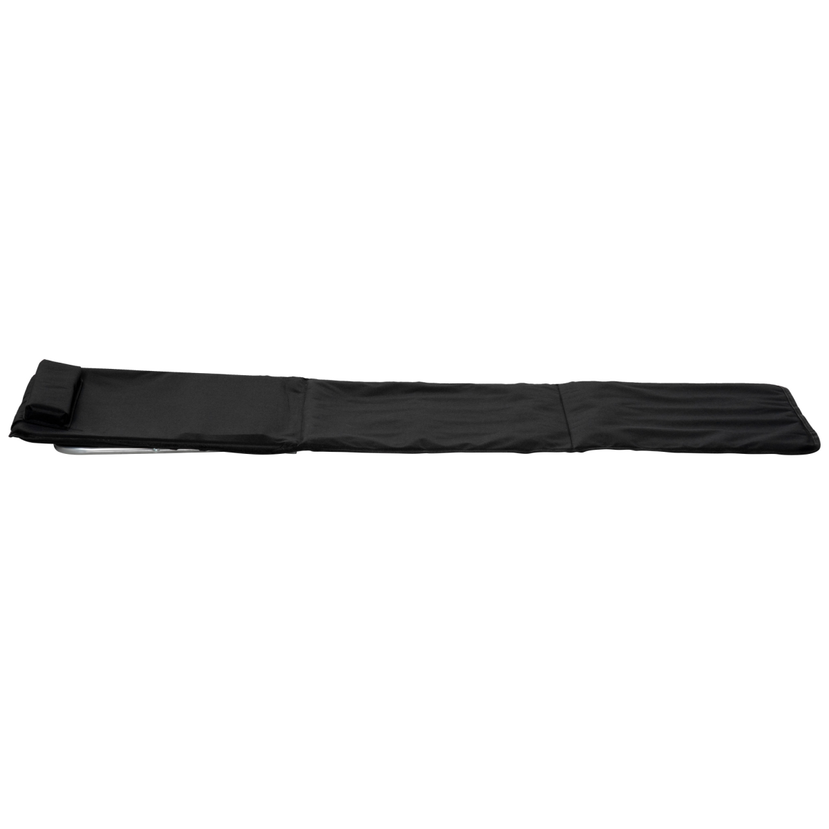 Outsunny 2 Pieces Outdoor Beach Mat Steel Reclining Chair Set w/ Pillow Black