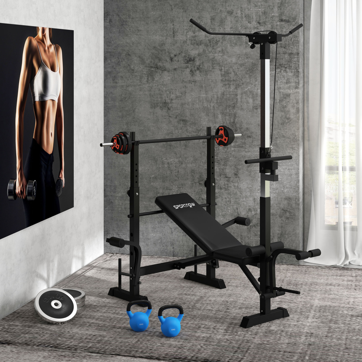 SPORTNOW 20kg Adjustable Barbell Weights Set for Home Gym Strength Training