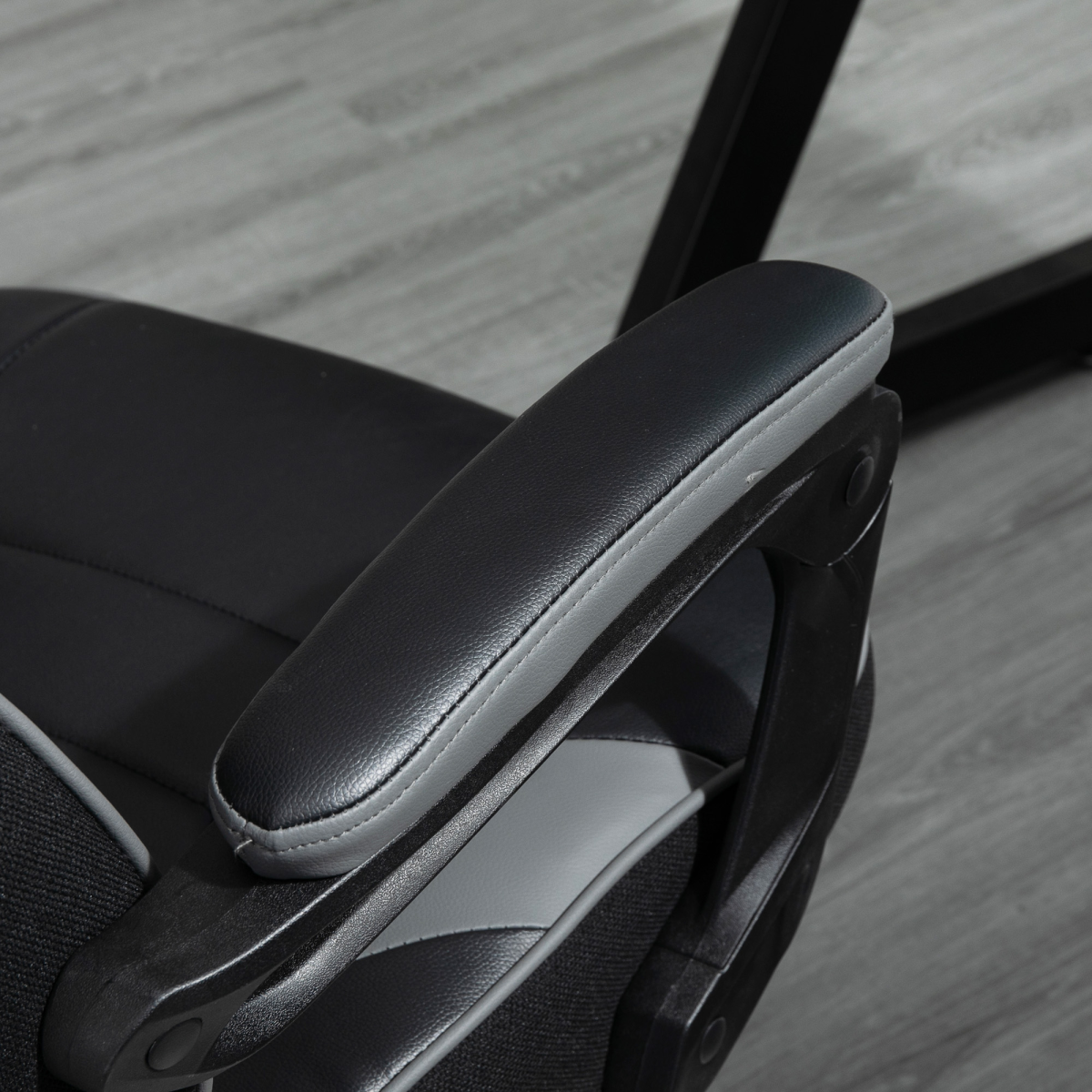 Gaming Chair Ergonomic Reclining w/ Manual Footrest Wheels Stylish Office Grey