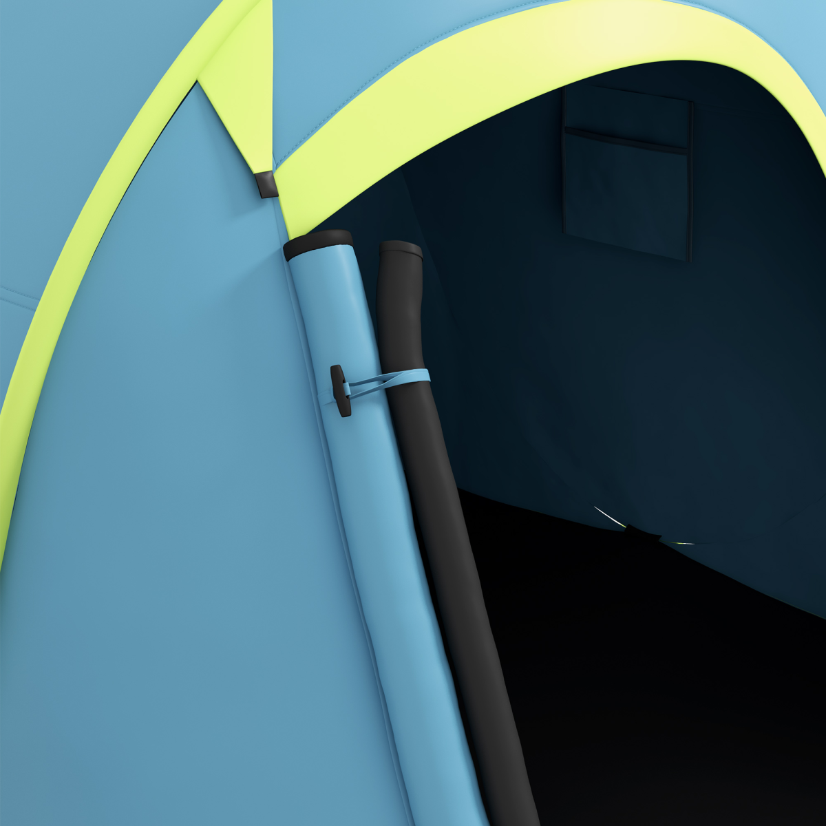 Outsunny Pop up Camping Tent for 2 Man, 2000mm Waterproof with Carry Bag, Blue