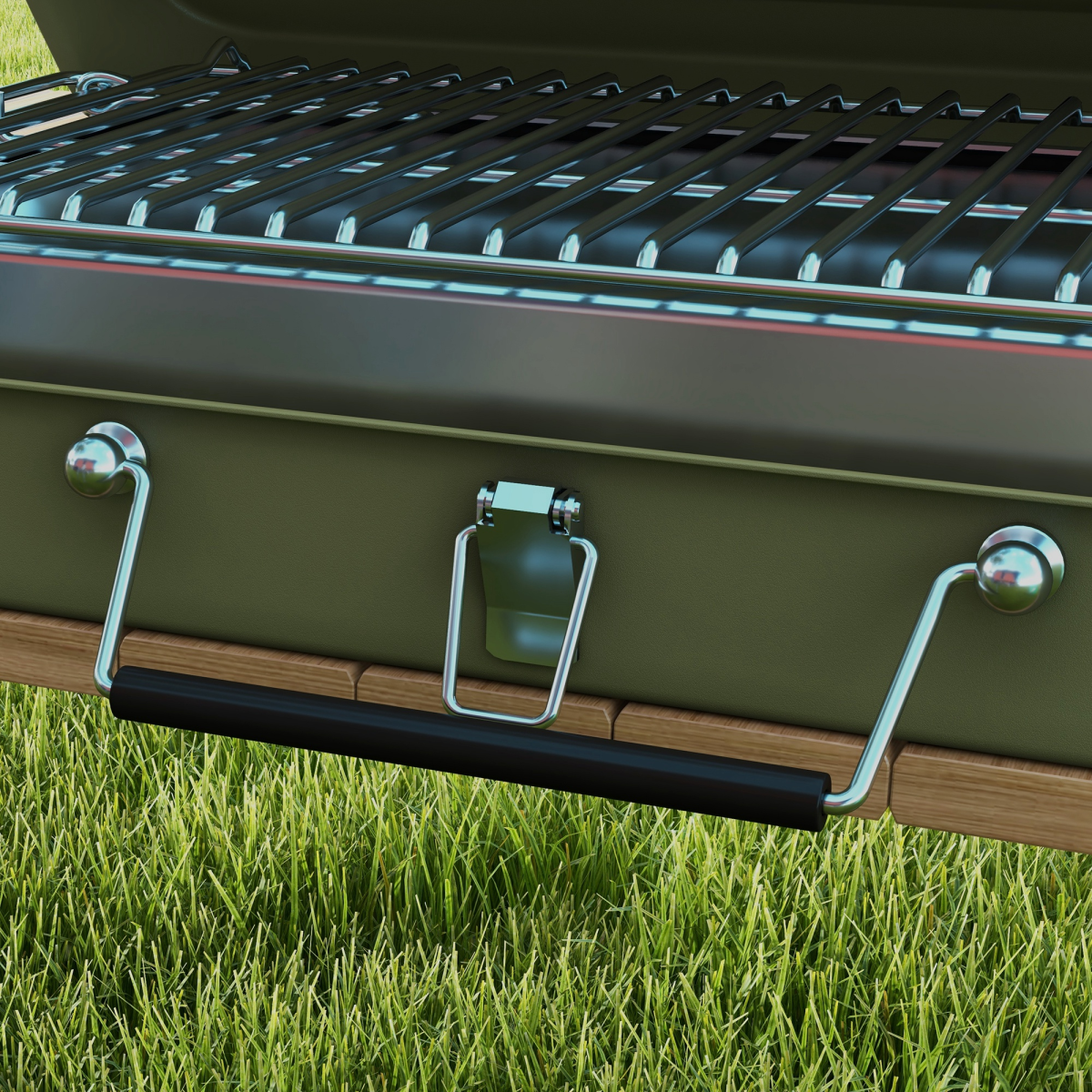 Outsunny Portable BBQ Grill with Suitcase Design for Camping Picnic Party, Green