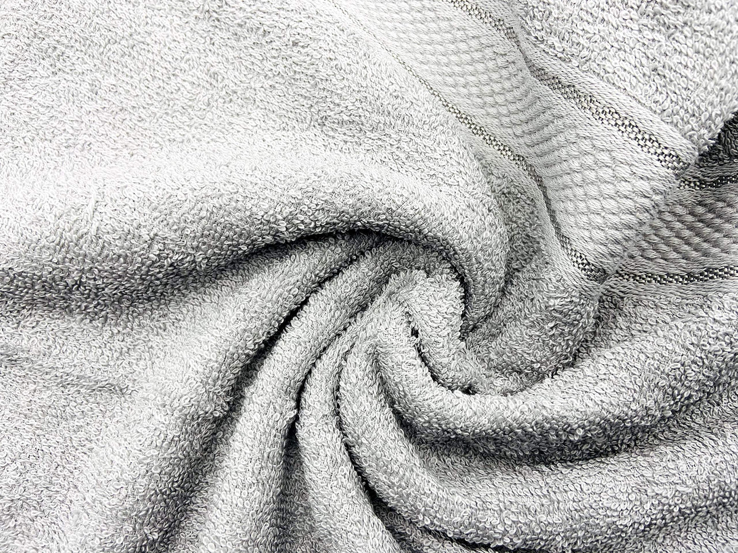 Sasma Home - Premium Cotton Hand Towel Set - 4 Pack - Large 50x90 cm (Silver)