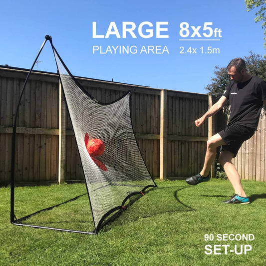 QUICKPLAY SPOT Football Rebounder Net 8x5ft | Multi-Sport Ball Skills Trainer with eCOACH training app | Target Football Rebound Net for Ball Control