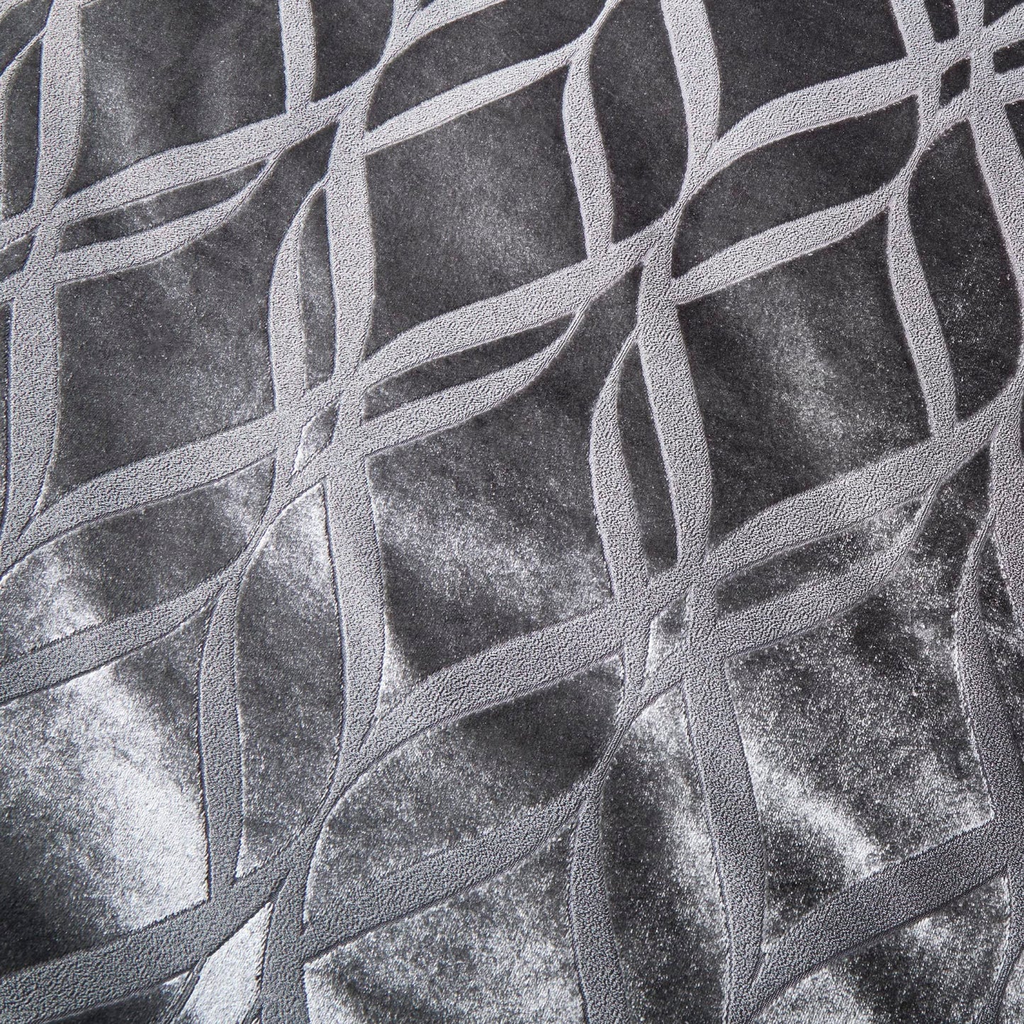 SOIREE - Luxury Ogee Velvet Duvet Cover - Super King Bedding Size (260 x 220cm) - 2x Pillowcases - Soft & Cosy Velvet Bedding in Slate Grey - Jacquard