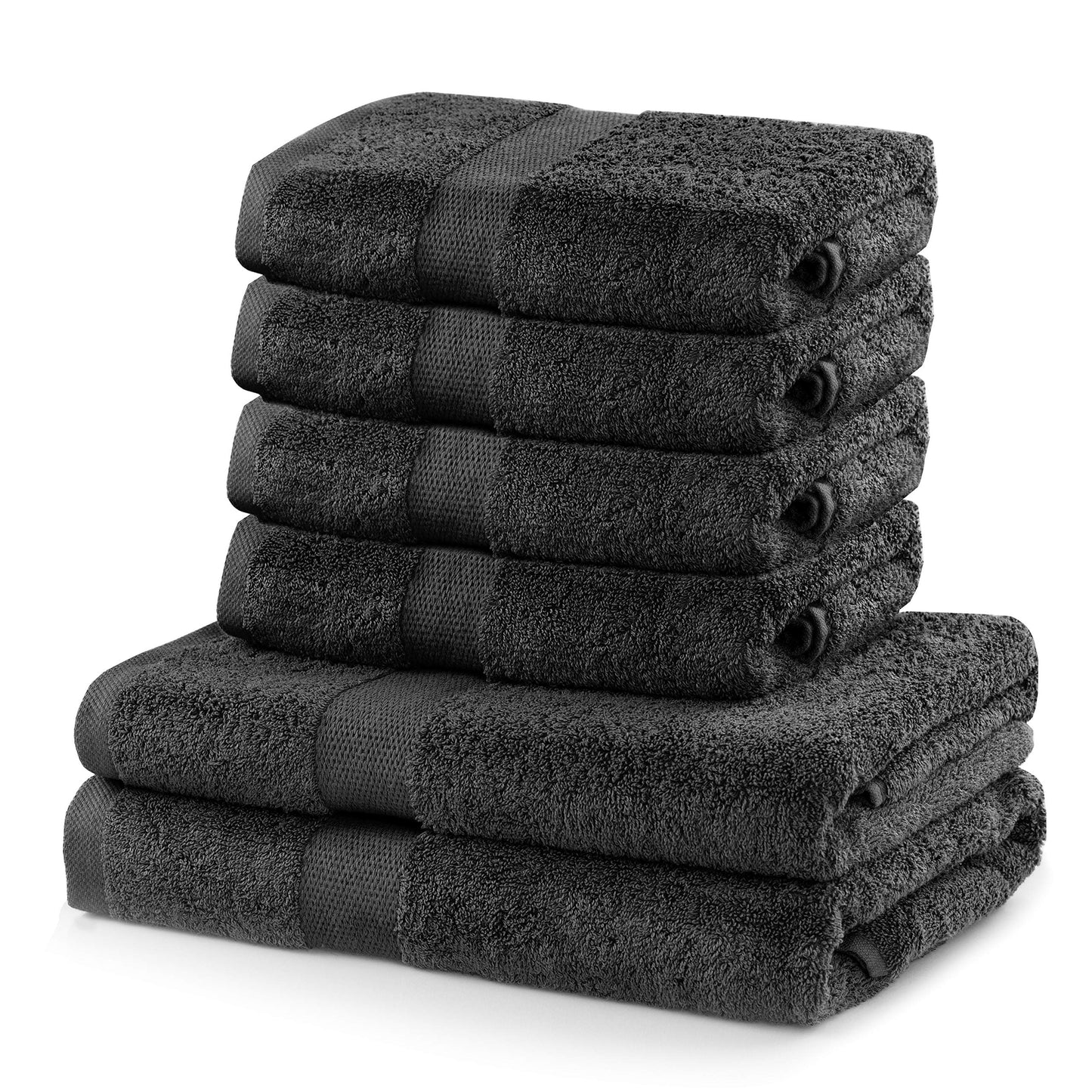 DecoKing Hand Towel 50 x 100 cm Cotton Quality 525 g/m² Graphite Anthracite Absorbent Marina