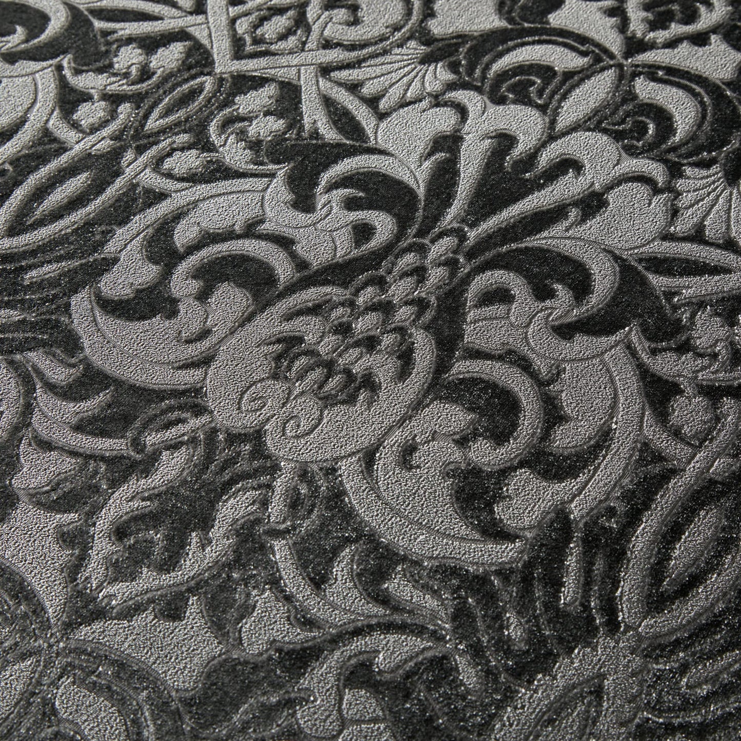 Laurence Llewelyn-Bowen - Slate Grey Embossed Damask Duvet Cover Set - Double Size (200 x 200cm) - 2 Pillowcases - Luxury Bedding Set - Velvet Damask