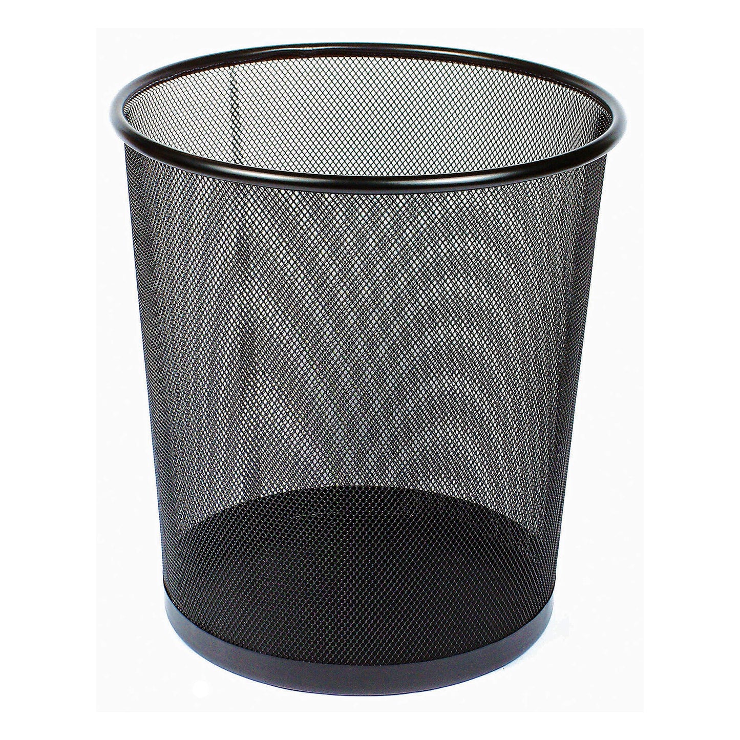 Wastepaper/Waste Bin - Metal Mesh - Lightweight and Robust - 23.5 x 27 cm - Black