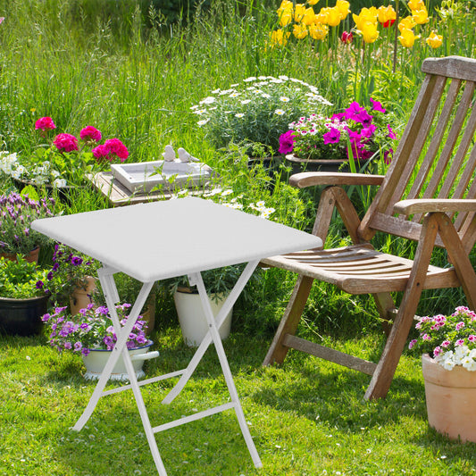 Relax Days Garden table foldable Bastian square folding table, white, 61.5 x 61.5 x 74 cm, 10020057_431