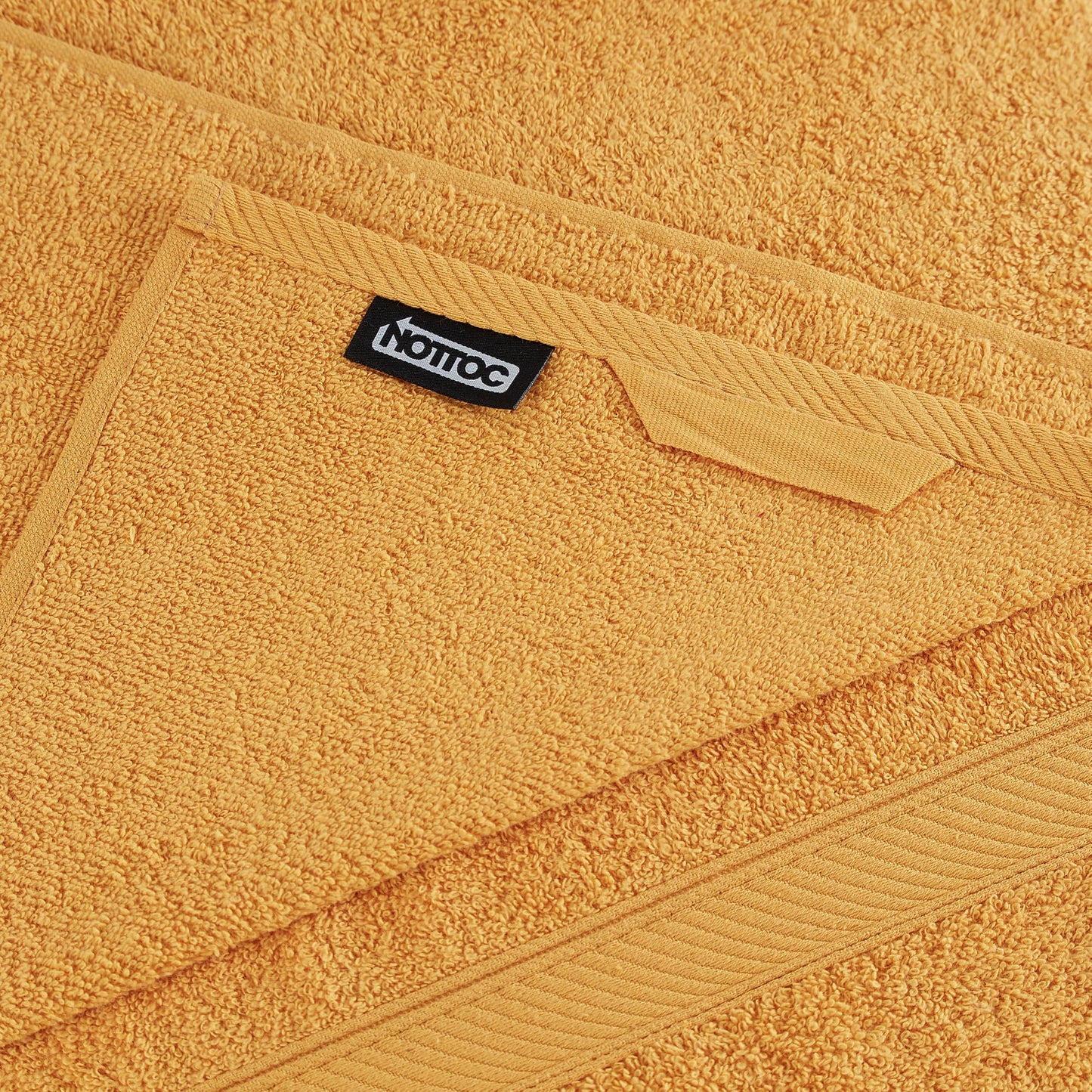 nottoc Hand Towel Set Orange 8-Piece / 2 Bath Towels 70 x 140 cm + 4 Hand Towels 50 x 90 cm + 2 Guest Towels 30 x 50 cm